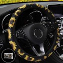 38cm Car Steering Wheel Covers Protector Glove Plush Sunflower + Shoulder Sleeves