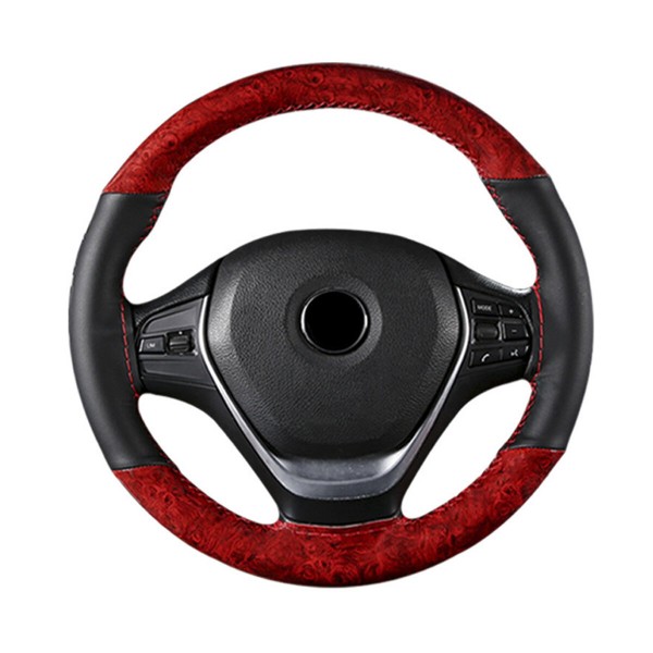 38cm Leather Car Steering Wheel Case Cover Braiding Wheel Sports Style Braiding