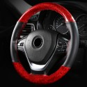 38cm Leather Car Steering Wheel Case Cover Braiding Wheel Sports Style Braiding