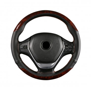 38cm Microfiber Leather Braiding Car Steering Wheel Case Cover Sports Style