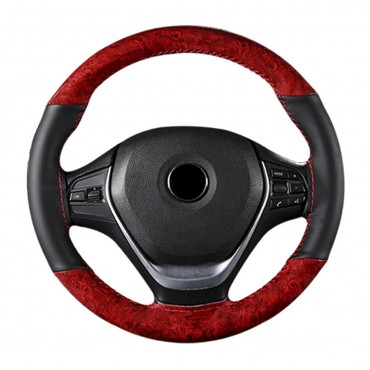 38cm Microfiber Leather Car Steering Wheel Case Cover Braiding With Needles Thread