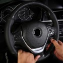 38cm Microfiber Leather Steering Wheel Case Leather Braiding Car Wheel Cover