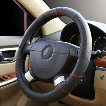 Car Genuine Cowhide Leather Steel Ring Wheel Cover for 15 Inches Wheel Size