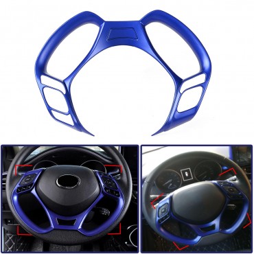 Car Interior Steering Wheel Button Covers Trim Blue Decoration for Toyota C-HR 2016 2017 2018 2019