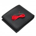 DIY Car Steering Wheel Covers PU Leather Protector with Needle and Thread 37-38cm Universal