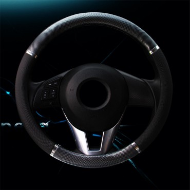Luxury Auto Car Steering Wheel Covers carbon fiber PVC Leather Car Cover