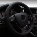 Universal 38cm Car 3D Knurling Leather Car Steel Ring Wheel Cover