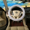 Water Cube Plush Car Steel Ring Wheel Cover Interior Grip 38CM for Winter Autumn