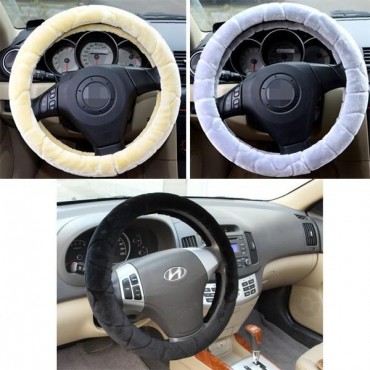 Water Cube Plush Car Steel Ring Wheel Cover Interior Grip 38CM for Winter Autumn