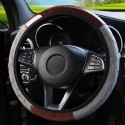 Wood Grain Leather Car Steering Wheel Cover Protective Cover Universal Non-slip