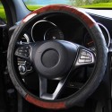 Wood Grain Leather Car Steering Wheel Cover Protective Cover Universal Non-slip