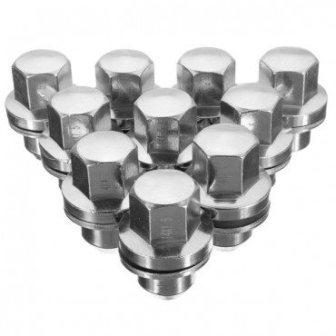 10 X M14x1.5mm Mag Seat Lug Nuts Wheels Chrome Aluminum Car for Land Rover LR2 LR3 LR4