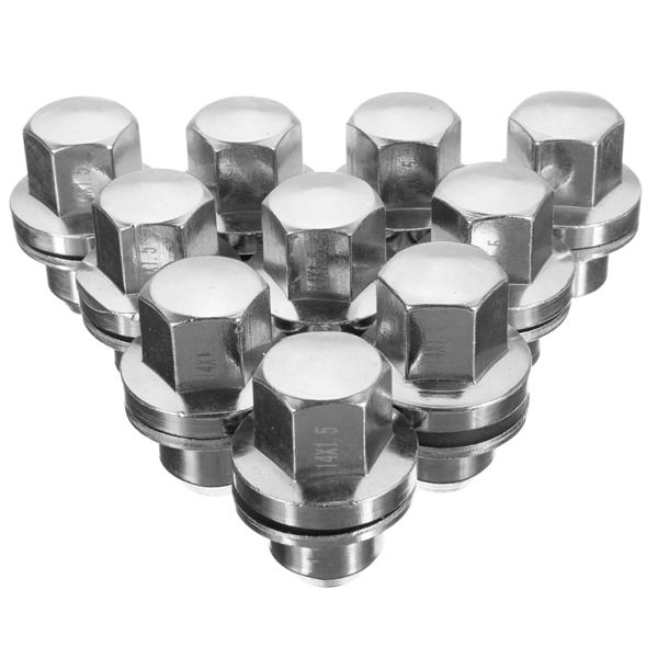 10 X M14x1.5mm Mag Seat Lug Nuts Wheels Chrome Aluminum Car for Land Rover LR2 LR3 LR4