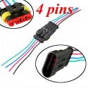 1/2/3/4/5/6 Pin Car Motorcycles Waterproof Electrical Connector Plug w/10cm Wire