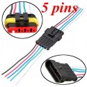 1/2/3/4/5/6 Pin Car Motorcycles Waterproof Electrical Connector Plug w/10cm Wire