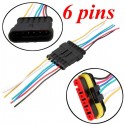 1/2/3/4/5/6 Pin Car Motorcycles Waterproof Electrical Connector Plug w/10cm Wire