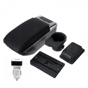 2-layers Car Armrest Box Center Console Storage With Ashtray USB For Mini Copper Coupe