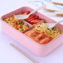 3 Grids Microwave Heating Lunch Box Bento Box Food Fruit Storage Container Refrigerator Fresh Box Pink/Blue
