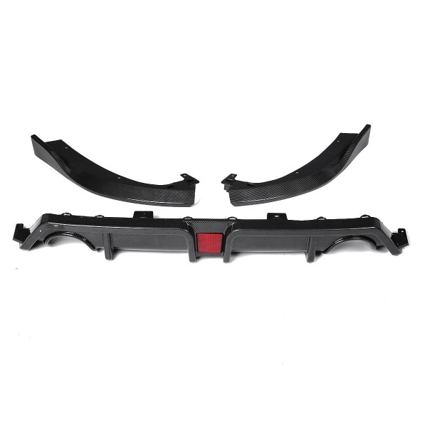 3Pcs Carbon Fiber Look Rear Bumper Diffuser For Honda Civic 2016-2019 Car