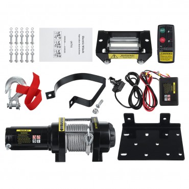 4500lbs DC 12V Electric Recover Winch Kit Is Used For Beach Motorcycle Self-rescue And Rescue