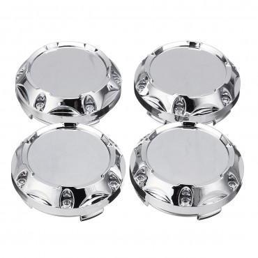 4Pcs 64mm Universal ABS Silver Car Wheel Center Hub Caps Cover Set Without Logo