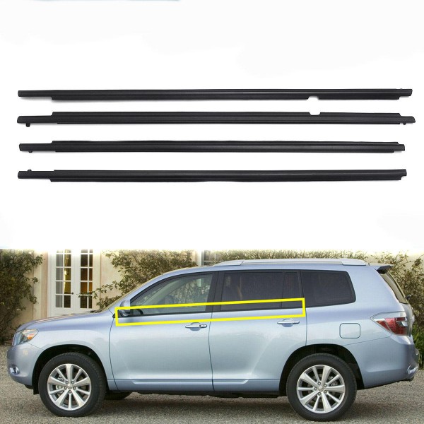 4X Weatherstrip Window Molding Trim Sill Seal Belt For Toyota Highlander