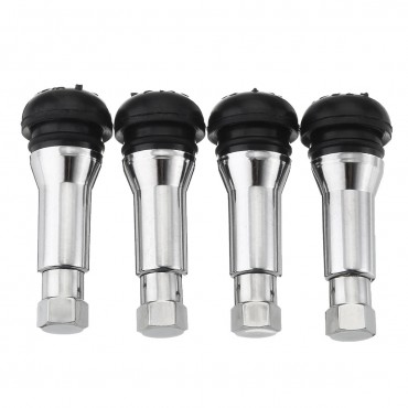 4pcs TR414 Aluminium Tubeless Snap In Wheel Tyre Tire Valve Stem Rubber Dust Caps