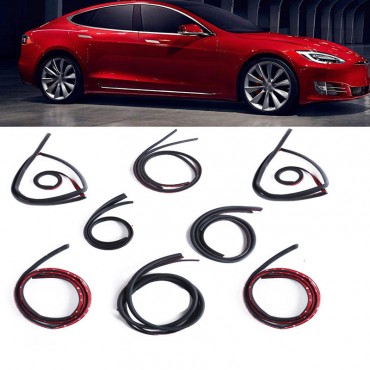 8 Pcs Car Door Dustproof Sealing Strip Noise Reduction For Tesla MODEL 3/S/X