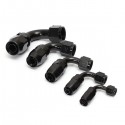 90 Degree Black Swivel Hose End Fitting Smooth Flow For AN Braided