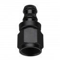 AN-8 Straight Fast Flow Push-On Oil Fuel Hose End Fitting Adapter Black