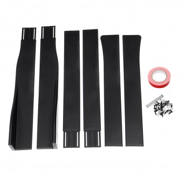 Car Side Skirt Extension Blades Matte Black Universal For BMW AUDI VW FORD 2.2M