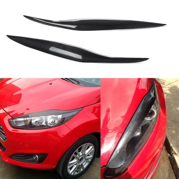 Carbon Fiber Car Headlight Eyebrow Eyelids For Ford Fiesta MK7.5 2012-2017 MK8 2013-2016