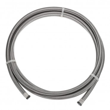Silver Stainless Braided Pipe Teflon Gas Oil Fuel Coolant Hose 6-AN 8mm