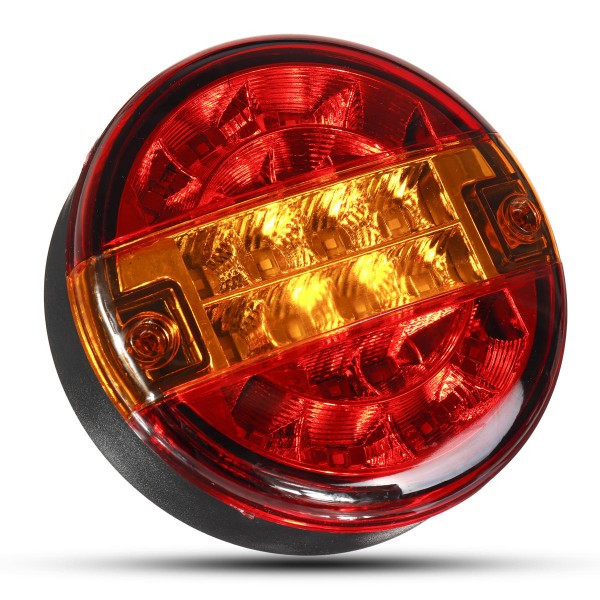12V 24V Car Rear LED Tail Light Brake Stop Turn Signal Lamp Round Hamburger For Lorry Truck Car Van Trailer