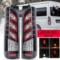 12V Clear (Pair) of LED Car Tail Light Rear Lamp Assembly For TOYOTA Hiace 2005-2017 Sequential Turning Signal Fog Light