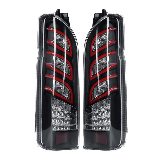 12V Clear (Pair) of LED Car Tail Light Rear Lamp Assembly For TOYOTA Hiace 2005-2017 Sequential Turning Signal Fog Light