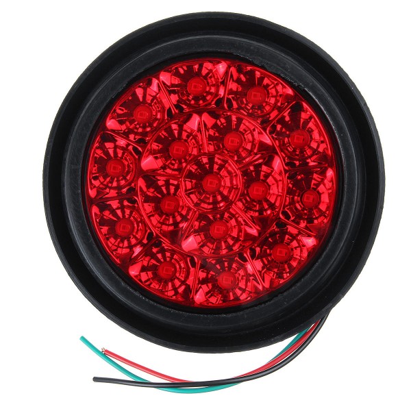 24V 16LEDs Car Turn Signal Light Brake Stop Tail Lamp Waterproof Round For Truck Trailer Lorry