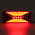 2PCS 24V LED Flowing Rear Tail Light Turn Signal Brake Reverse Lamp For Trailer Truck Lorry