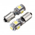 2PCS BAX9S H6W 5-SMD LED Side Marker Lights Tail Parking Interior Bulbs Canbus Error Free 12V 6000K White