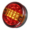 2Pcs 12V 24V Car Rear LED Tail Lights Brake Stop Turn Signal Lamps Round Hamburger For Lorry Truck Car Van Trailer