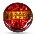 2Pcs 12V 24V Car Rear LED Tail Lights Brake Stop Turn Signal Lamps Round Hamburger For Lorry Truck Car Van Trailer