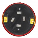 2Pcs 12V 24V Car Rear LED Tail Lights Brake Stop Turn Signal Lamps Round Hamburger For Lorry Truck Car Van Trailer