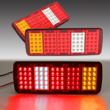 2Pcs 12V Car Rear Tail Light Barke Side Indicator Lamp For Universal Trailer Truck