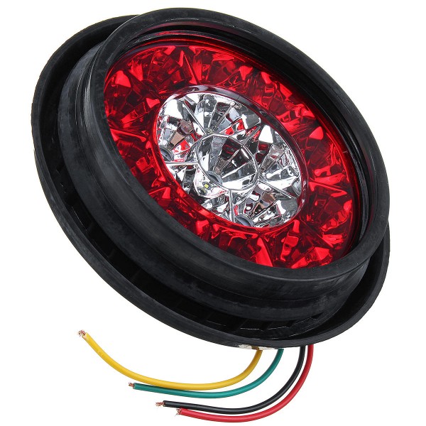 2Pcs 24V 16LEDs Car Turn Signal Lights Brake Stop Tail Lamps Waterproof Round For Truck Trailer Lorry