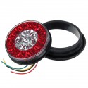 2Pcs 24V 16LEDs Car Turn Signal Lights Brake Stop Tail Lamps Waterproof Round For Truck Trailer Lorry