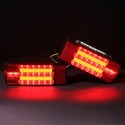 2Pcs Car LED Rectangle Stud Stop Brake Lamps Turn Tail Lights Waterproof for Truck Trailer Boat