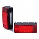 2Pcs Car LED Rectangle Stud Stop Brake Lamps Turn Tail Lights Waterproof for Truck Trailer Boat