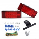 2Pcs Car LED Rectangle Stud Stop Brake Lamps Turn Tail Lights Waterproof for Truck Trailer Boat