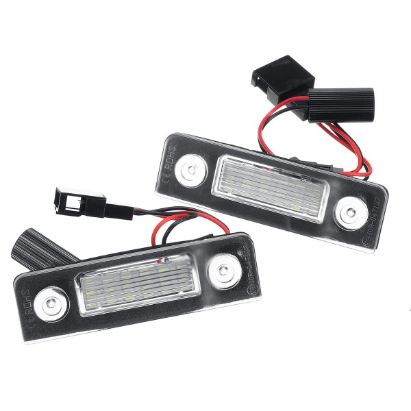 2Pcs LED License Plate Lights White for Skoda Octavia ll Facelift 2009-2012