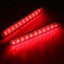 2Pcs LED Rear Bumper Reflector Brake Lights Tail Lights Red Lens For Toyota IS-F GX470 RX300